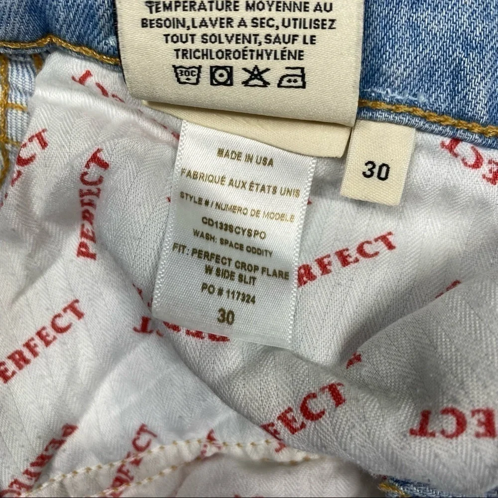AO.LA Perfect Crop Flare with Side Slit in Space Oddity Wash Size 30